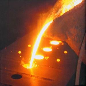 Mold filled with molten metal